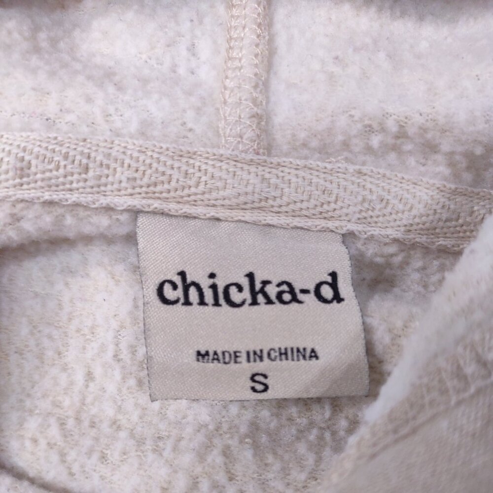 Chicka-D Cropped Cream University of Georgia Hooded Sweatshirt, Size Small - Picture 7 of 8